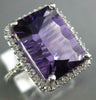 LARGE 7.13CT DIAMOND & AAA AMETHYST 14KT WHITE GOLD 3D SQUARE FILIGREE FUN RING