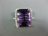 LARGE 7.13CT DIAMOND & AAA AMETHYST 14KT WHITE GOLD 3D SQUARE FILIGREE FUN RING