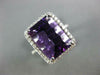 LARGE 7.13CT DIAMOND & AAA AMETHYST 14KT WHITE GOLD 3D SQUARE FILIGREE FUN RING