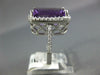 LARGE 7.13CT DIAMOND & AAA AMETHYST 14KT WHITE GOLD 3D SQUARE FILIGREE FUN RING