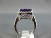 LARGE 7.13CT DIAMOND & AAA AMETHYST 14KT WHITE GOLD 3D SQUARE FILIGREE FUN RING