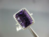 LARGE 7.13CT DIAMOND & AAA AMETHYST 14KT WHITE GOLD 3D SQUARE FILIGREE FUN RING