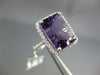 LARGE 7.13CT DIAMOND & AAA AMETHYST 14KT WHITE GOLD 3D SQUARE FILIGREE FUN RING