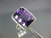 LARGE 7.13CT DIAMOND & AAA AMETHYST 14KT WHITE GOLD 3D SQUARE FILIGREE FUN RING