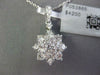 ESTATE LARGE 1.33CT DIAMOND 18K WHITE GOLD 3D FLOWER SNOW FLAKE FLOATING PENDANT