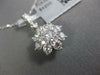 ESTATE LARGE 1.33CT DIAMOND 18K WHITE GOLD 3D FLOWER SNOW FLAKE FLOATING PENDANT