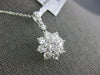 ESTATE LARGE 1.33CT DIAMOND 18K WHITE GOLD 3D FLOWER SNOW FLAKE FLOATING PENDANT