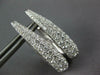 WIDE 1.64CT DIAMOND 18KT WHITE GOLD 3 ROW OVAL ELONGATED HUGGIE HANGING EARRINGS