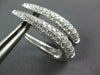 WIDE 1.64CT DIAMOND 18KT WHITE GOLD 3 ROW OVAL ELONGATED HUGGIE HANGING EARRINGS