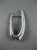 WIDE 1.64CT DIAMOND 18KT WHITE GOLD 3 ROW OVAL ELONGATED HUGGIE HANGING EARRINGS