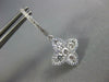 ESTATE .87CT DIAMOND 18KT WHITE GOLD 3D FOUR LEAF CLOVER FLOWER HANGING EARRINGS