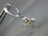 ESTATE .87CT DIAMOND 18KT WHITE GOLD 3D FOUR LEAF CLOVER FLOWER HANGING EARRINGS