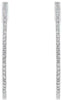 ESTATE 1.11CT DIAMOND 18KT WHITE GOLD 3D ROUND CLASSIC HOOP HANGING EARRINGS