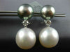 EXTRA LARGE DIAMOND & SOUTH SEA TAHITIAN PEARLS 18KT WHITE GOLD HANGING EARRINGS