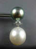 EXTRA LARGE DIAMOND & SOUTH SEA TAHITIAN PEARLS 18KT WHITE GOLD HANGING EARRINGS