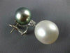 EXTRA LARGE DIAMOND & SOUTH SEA TAHITIAN PEARLS 18KT WHITE GOLD HANGING EARRINGS