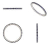 ESTATE .55CT AAA SAPPHIRE 14KT WHITE GOLD 3D ROUND 2mm ETERNITY LOVE RING