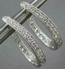 .64CT DIAMOND 18KT WHITE GOLD 3D INSIDE OUT OVAL FILIGREE HUGGIE HOOP EARRINGS