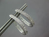 .64CT DIAMOND 18KT WHITE GOLD 3D INSIDE OUT OVAL FILIGREE HUGGIE HOOP EARRINGS