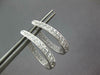 .64CT DIAMOND 18KT WHITE GOLD 3D INSIDE OUT OVAL FILIGREE HUGGIE HOOP EARRINGS