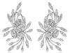 ESTATE 1.28CT DIAMOND 14KT WHITE GOLD 3D C;ASSIC MULTI LEAF FLOWER EARRINGS