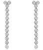 ESTATE .12CT DIAMOND 14KT WHITE GOLD 3D CLASSIC FLEXIBLE BAR HANGING EARRINGS