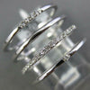 ESTATE WIDE .15CT DIAMOND 18KT WHITE GOLD 3D BAR MULTI ROW FRIENDSHIP FUN RING