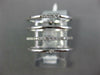 ESTATE WIDE .15CT DIAMOND 18KT WHITE GOLD 3D BAR MULTI ROW FRIENDSHIP FUN RING