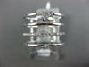 ESTATE WIDE .15CT DIAMOND 18KT WHITE GOLD 3D BAR MULTI ROW FRIENDSHIP FUN RING