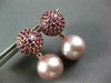 LARGE 2.40CT PINK AMETHYST & PINK SOUTH SEA PEARL 18K ROSE GOLD HANGING EARRINGS