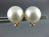 LARGE .40CT DIAMOND & AAA SOUTH SEA PEARL 18K YELLOW GOLD FILIGREE STUD EARRINGS