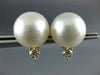 LARGE .40CT DIAMOND & AAA SOUTH SEA PEARL 18K YELLOW GOLD FILIGREE STUD EARRINGS