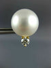 LARGE .40CT DIAMOND & AAA SOUTH SEA PEARL 18K YELLOW GOLD FILIGREE STUD EARRINGS