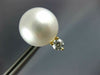 LARGE .40CT DIAMOND & AAA SOUTH SEA PEARL 18K YELLOW GOLD FILIGREE STUD EARRINGS