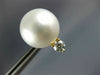 LARGE .40CT DIAMOND & AAA SOUTH SEA PEARL 18K YELLOW GOLD FILIGREE STUD EARRINGS