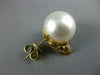 LARGE .40CT DIAMOND & AAA SOUTH SEA PEARL 18K YELLOW GOLD FILIGREE STUD EARRINGS