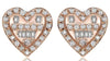 ESTATE .21CT DIAMOND 14K ROSE GOLD 3D ROUND & BAGUETTE HEART SHAPE STUD EARRINGS