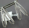 ESTATE LARGE 1.15CT DIAMOND 18KT WHITE GOLD DOUBLE V SHAPE HOOP HUGGIE EARRINGS