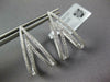 ESTATE LARGE 1.15CT DIAMOND 18KT WHITE GOLD DOUBLE V SHAPE HOOP HUGGIE EARRINGS