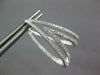 ESTATE LARGE 1.15CT DIAMOND 18KT WHITE GOLD DOUBLE V SHAPE HOOP HUGGIE EARRINGS