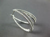ESTATE LARGE 1.15CT DIAMOND 18KT WHITE GOLD DOUBLE V SHAPE HOOP HUGGIE EARRINGS