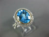 ESTATE LARGE 3.11CT DIAMOND & AAA BLUE TOPAZ 14K WHITE & ROSE GOLD FILIGREE RING