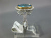 ESTATE LARGE 3.11CT DIAMOND & AAA BLUE TOPAZ 14K WHITE & ROSE GOLD FILIGREE RING