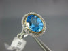 ESTATE LARGE 3.11CT DIAMOND & AAA BLUE TOPAZ 14K WHITE & ROSE GOLD FILIGREE RING