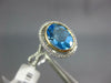ESTATE LARGE 3.11CT DIAMOND & AAA BLUE TOPAZ 14K WHITE & ROSE GOLD FILIGREE RING