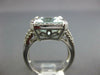 LARGE DIAMOND & AAA AQUAMARINE 14KT WHITE GOLD EMERALD CUT HALO ENGAGEMENT RING