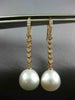 LARGE .35CT DIAMOND & AAA SOUTH SEA PEARL 18KT ROSE GOLD ETOILE HANGING EARRINGS
