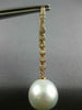 LARGE .35CT DIAMOND & AAA SOUTH SEA PEARL 18KT ROSE GOLD ETOILE HANGING EARRINGS