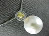 LARGE .48CT WHITE & FANCY YELLOW DIAMOND AAA SOUTH SEA PEARL 18K GOLD 3D PENDANT