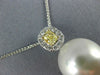 LARGE .48CT WHITE & FANCY YELLOW DIAMOND AAA SOUTH SEA PEARL 18K GOLD 3D PENDANT